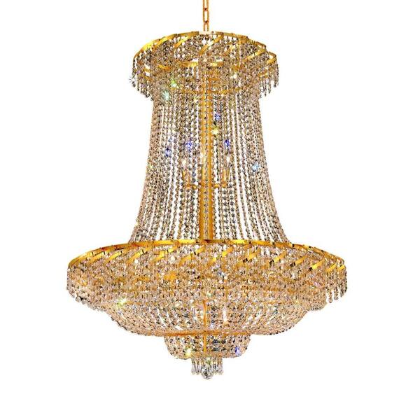 Elegant Lighting 22-Light Gold Chandelier with Clear Crystal