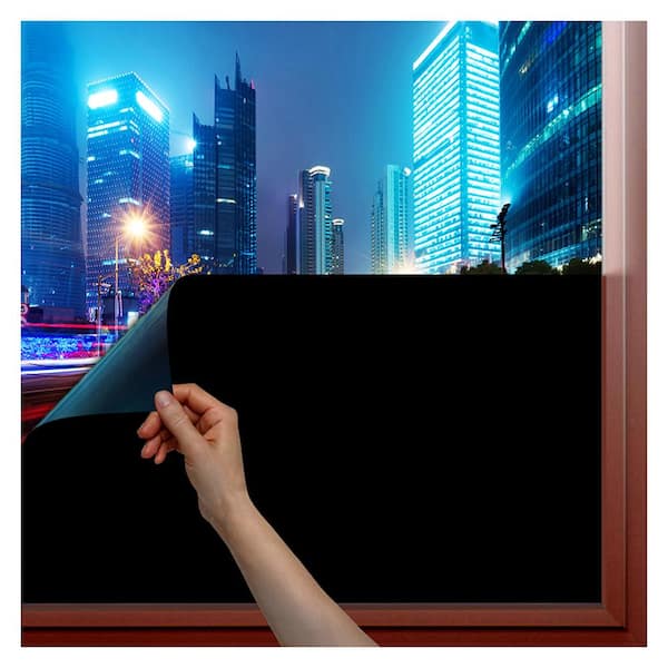 36 in. x 14 ft. 1BKOT Blackout Non-Adhesive Static Cling Window Film