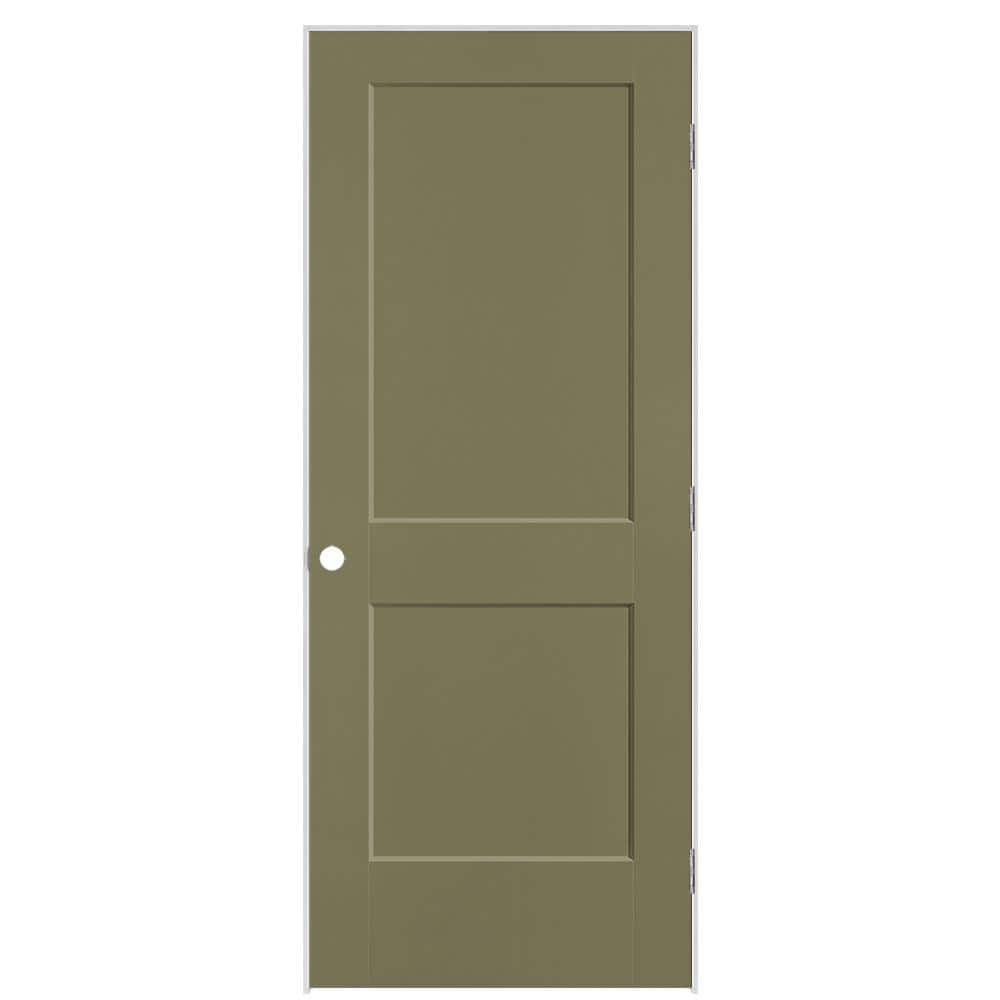 Masonite 32 in. x 80 in. 2-Panel Logan Left-Hand Solid Core Truly
