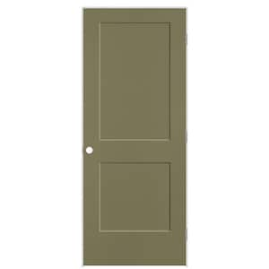 32 in. x 80 in. 2-Panel Logan Left-Hand Solid Core Truly Olive Molded Composite Single Prehung Interior Door