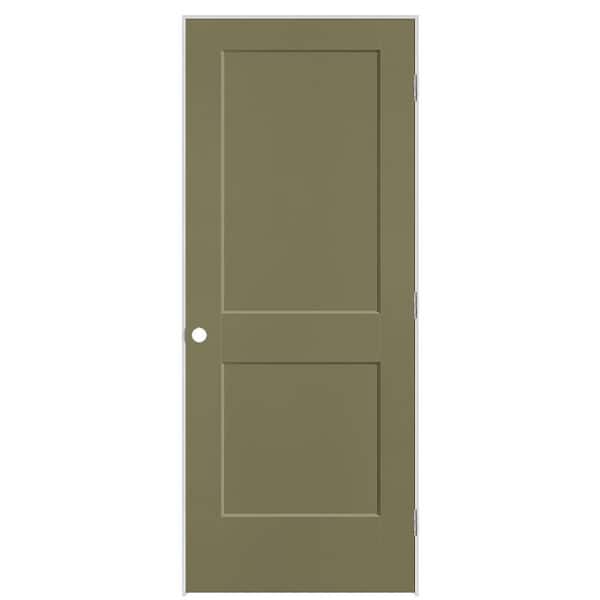 Masonite 32 in. x 80 in. 2-Panel Logan Left-Hand Solid Core Truly Olive Molded Composite Single Prehung Interior Door
