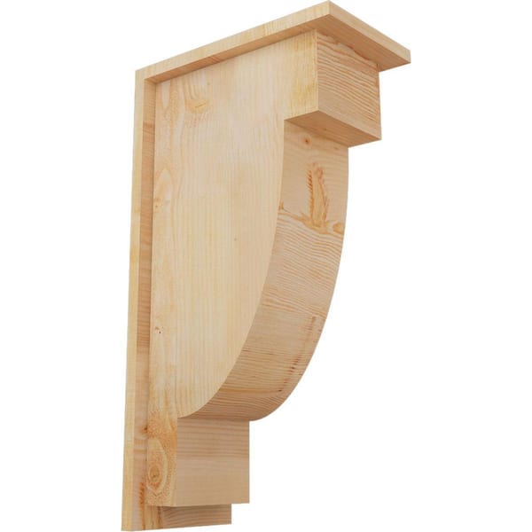 Ekena Millwork 8 in. x 14 in. x 26 in. Douglas Fir Alpine Rough Sawn Corbel with Backplate
