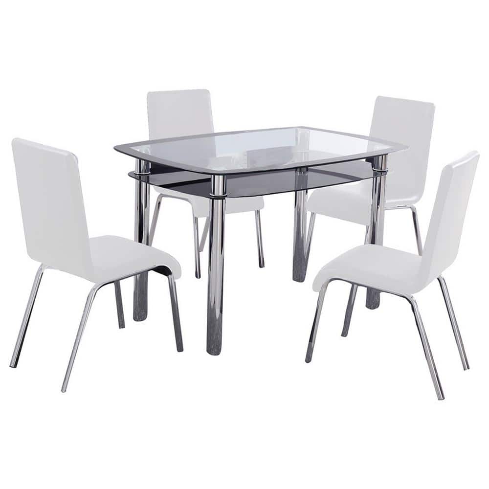 Reagan White Dinette Set (5-Piece)