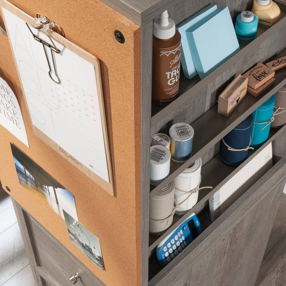 Mystic Oak Adjustable Craft Tower with White Shelves