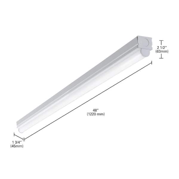4 ft. 1-Light Linear White Integrated LED Ceiling Strip Light with 2200 Lumens, 4000K