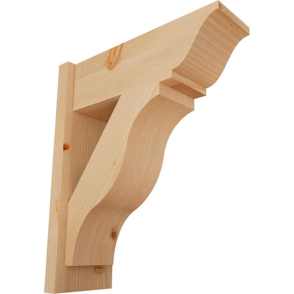 Ekena Millwork 8 in. x 24 in. x 20 in. Douglas Fir Fuston Traditional Smooth Outlooker