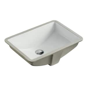 20-7/8 in. x 14-3/4 in. Rectrangle Undermount Vitreous Glazed Ceramic Lavatory Vanity Bathroom Sink Pure White