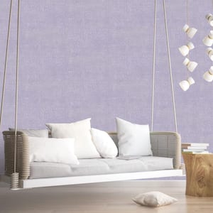Atmosphere Collection Purple/Lavender Metallic Linen Effect Non-Pasted Non-Woven Wallpaper Roll