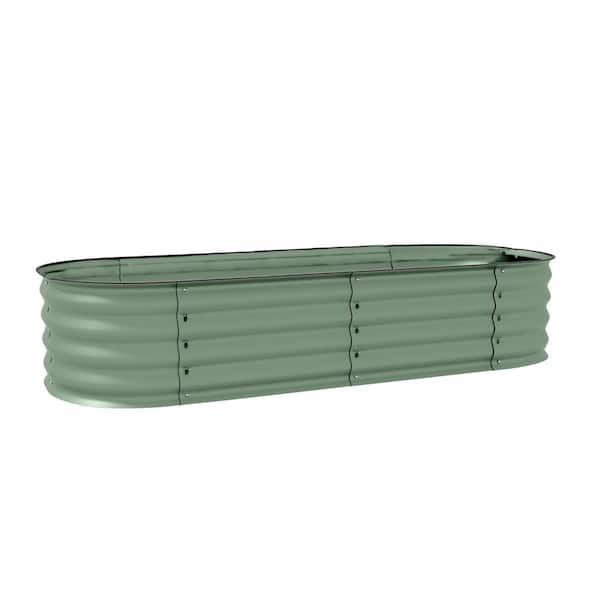 Unbranded 59 in. L x 24.5 in. W x 11. 75 in. H Green Metal Raised Beds