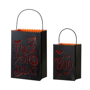 Metal Halloween Trick or Treat Bucket (Set of 2)