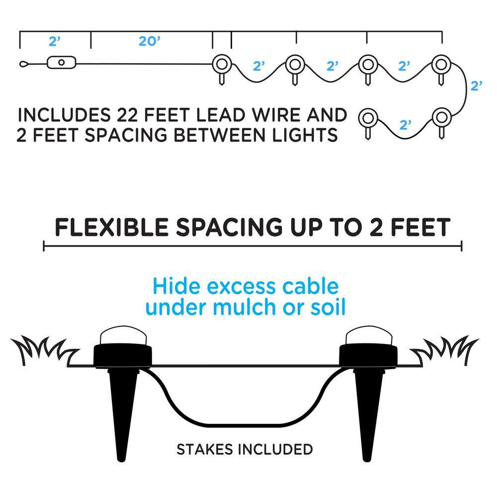 Black LED Color Changing Pathway Lights with Remote Control