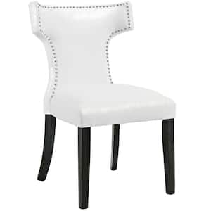Curve White Vinyl Dining Chair