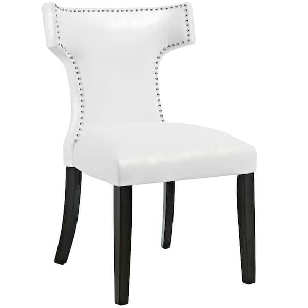 MODWAY Curve White Vinyl Dining Chair