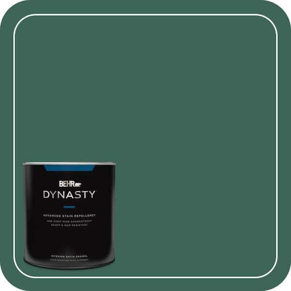 BEHR DYNASTY 1 qt. #480D-7 Isle of Pines Satin Enamel Interior Stain-Blocking Paint & Primer