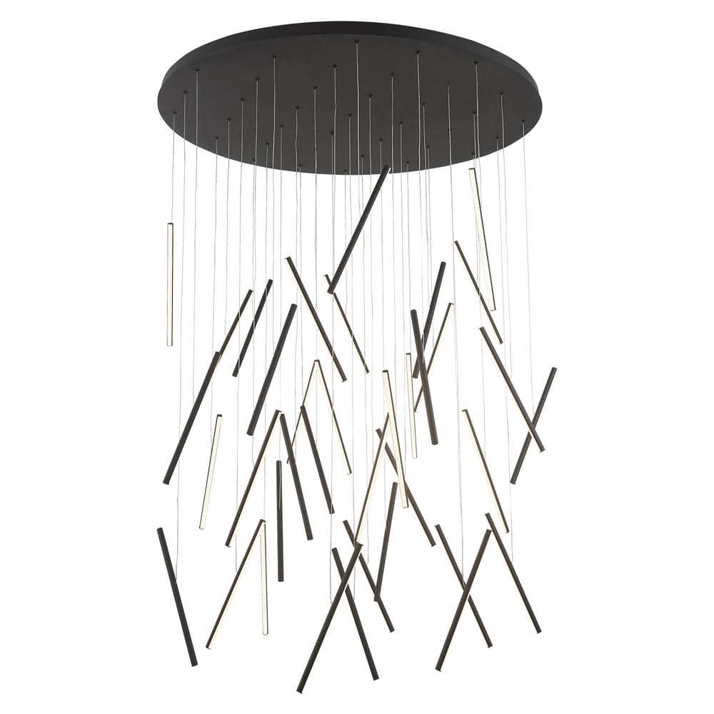 Black Glass 50" LED Cluster Pendant Light