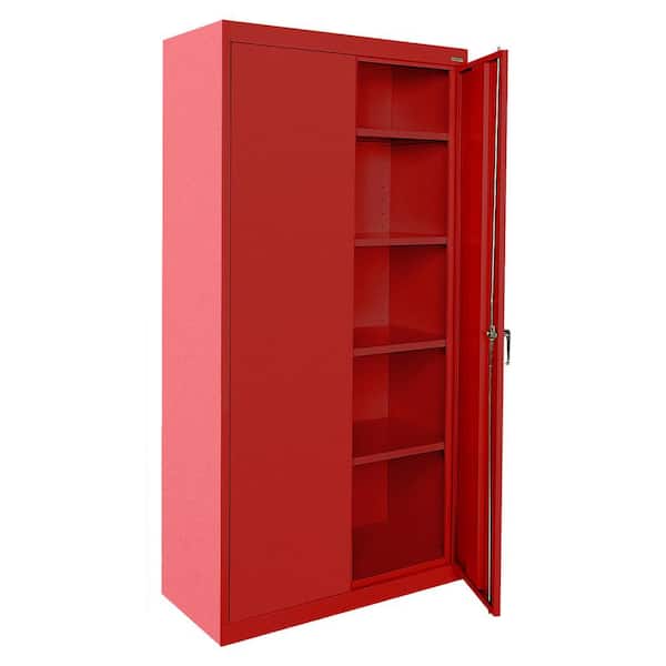 Sandusky Classic Series Steel Freestanding Garage Cabinet in Red (36 in. W x 72 in. H x 18 in. D)