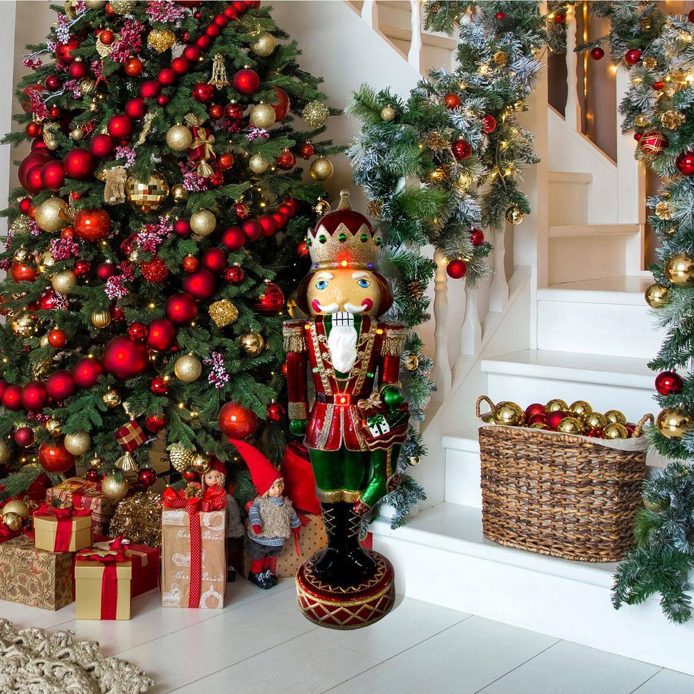 58-Inch Red and White Resin Dancing Mrs. Claus Figurine