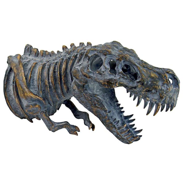 Design Toscano 10 in. x 8.5 in. Bones of the Dinosaur T-Rex Skeleton Wall Sculpture