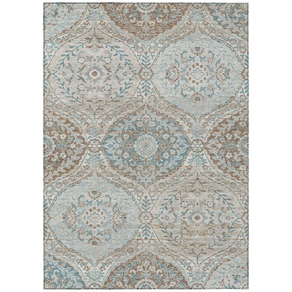 Chantille Machine Washable Indoor/Outdoor Abstract ACN2698 Ivory 8 ft. x 10 ft. Area Rug