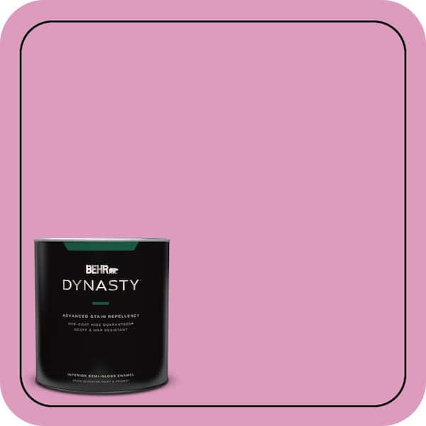 BEHR DYNASTY 1 qt. #690B-4 Pink Begonia Semi-Gloss Enamel Interior Stain-Blocking Paint and Primer