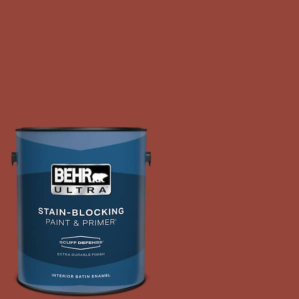 BEHR ULTRA 1 gal. #PPU2-17 Morocco Red Extra Durable Satin Enamel Interior Paint & Primer