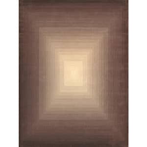 Rodeo Brown 5 ft. x 8 ft. Rectangular Geometric Silk and Wool Area Rug