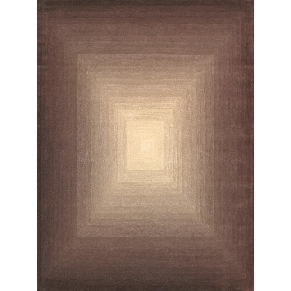 Pasargad Home Rodeo Brown 8 ft. x 10 ft. Rectangular Geometric Silk and Wool Area Rug -  PCC-03 8X10