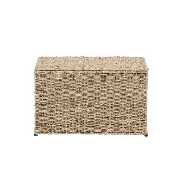 Woven Jute Wicker Rattan Coastal shops Storage Trunk Chest Bench! 26x18x17in Small hol