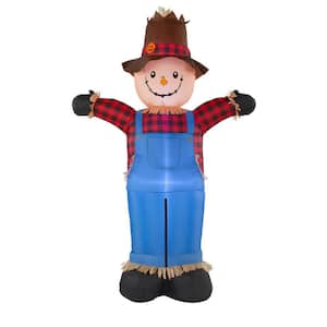 6 ft. LED Plaid Dressed Happy Scarecrow Inflatable
