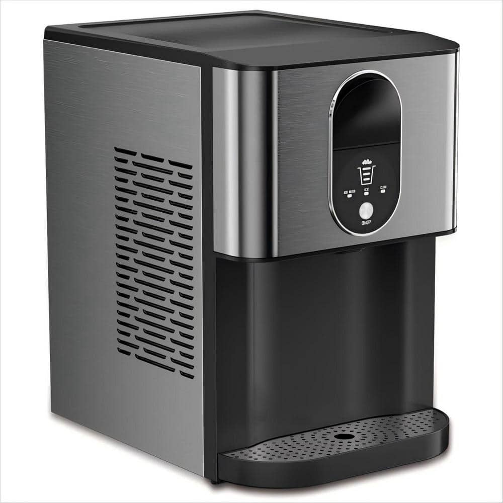 10.63 in. 44 lbs. Countertop or Portable Ice Maker Nugget Ice in Stainless Steel Black price history on PriceWatchPro