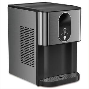 10.63 in. 44 lbs. Countertop or Portable Nugget/Pebble Ice Maker in Stainless Steel Black