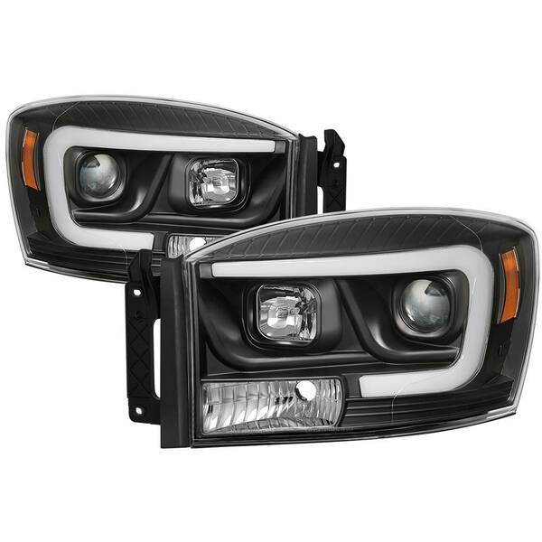 Spyder Auto Dodge Ram 1500 06-08 / Ram 2500/3500 06-09 Version 2 Projector Headlights - Light Bar DRL - Black
