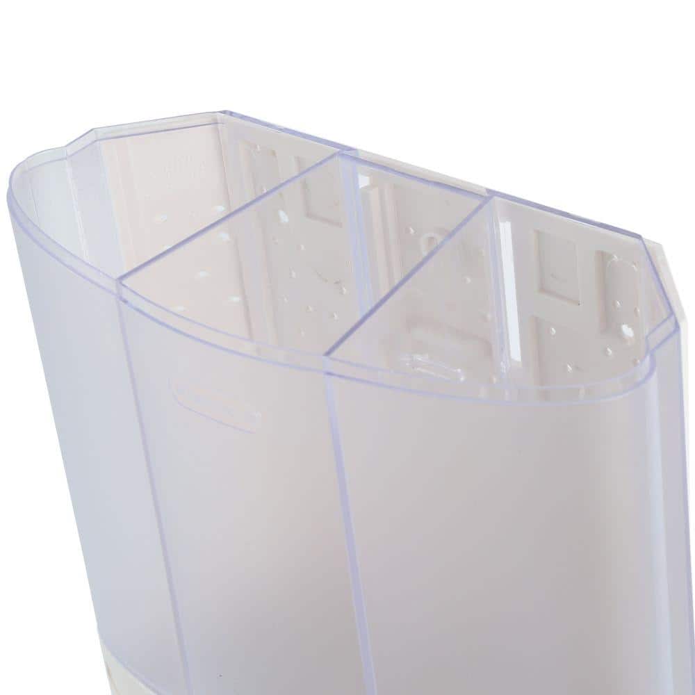 White Wall-Mounted Trio Shower Dispenser with Three Chambers