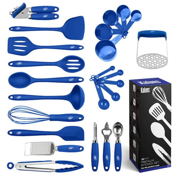 Kaluns Silicone Blue Kitchen Utensil (Set of 24)