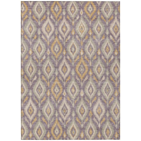 Chantille Machine Washable Indoor/Outdoor Abstract ACN3069 Purple 10 ft. x 14 ft. Area Rug