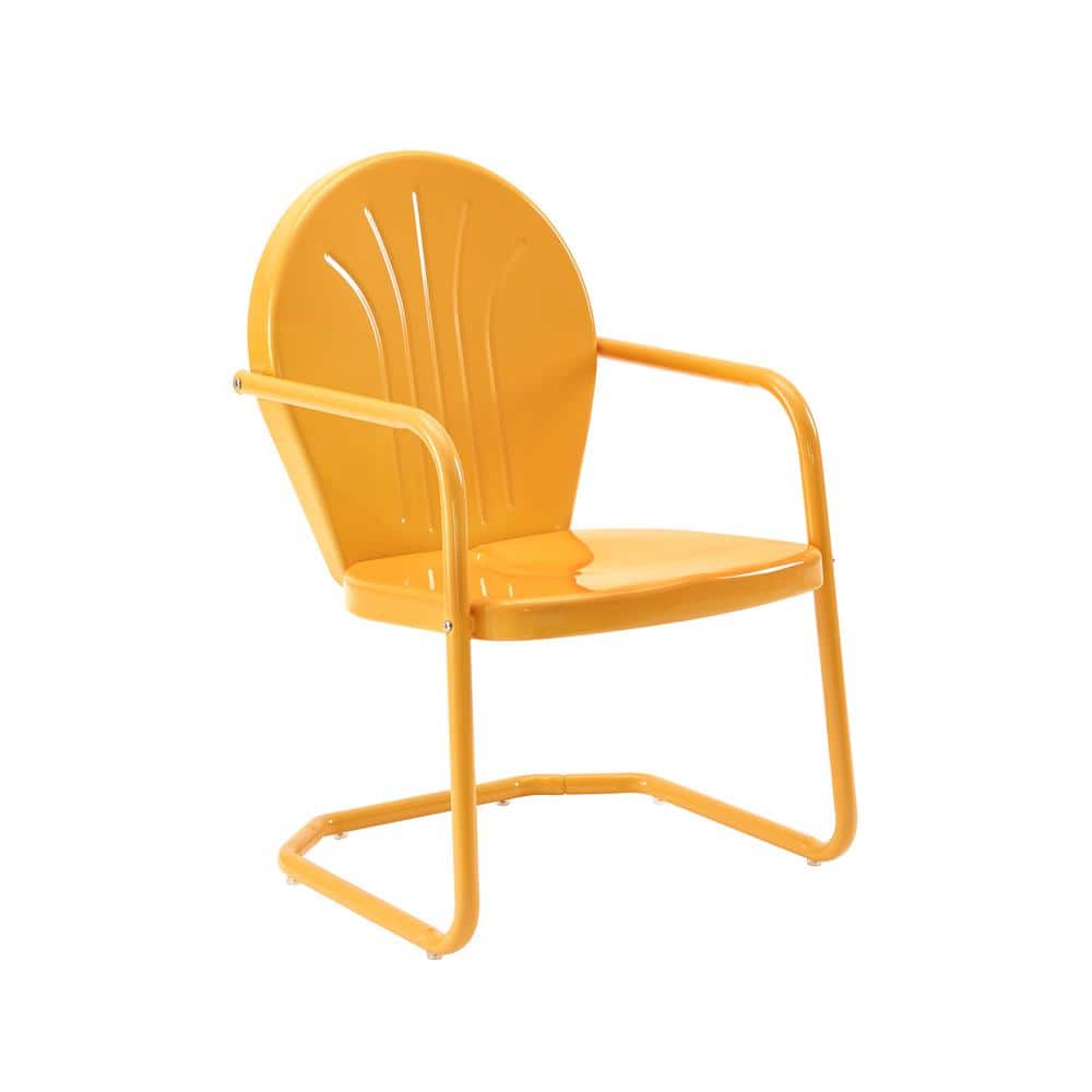 Crosley Griffith Tangerine Metal Outdoor Lounge Chair