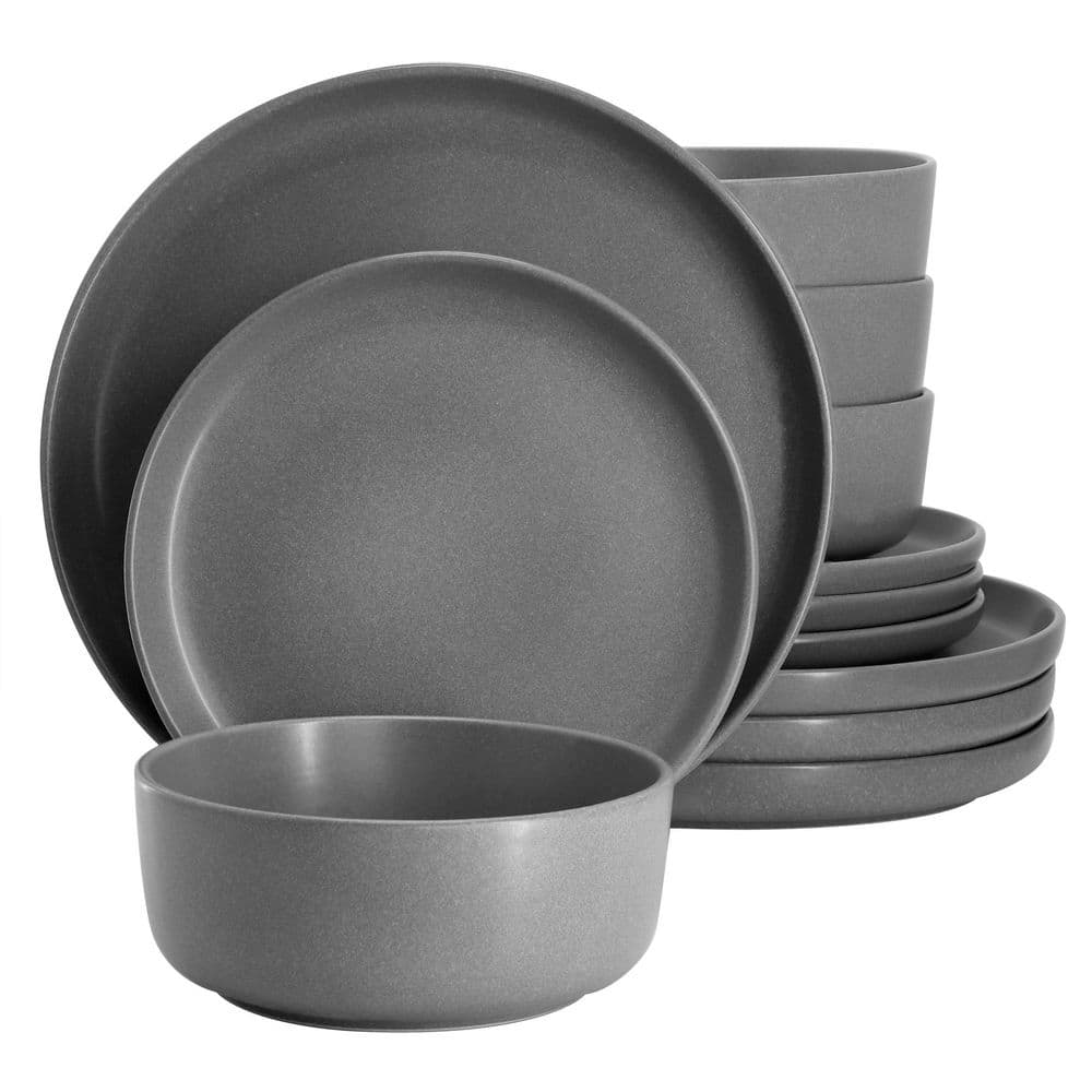 SOHO LOUNGE Bryant Park 12-Piece Reactive Stoneware Dinnerware Set