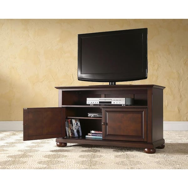 CROSLEY FURNITURE Alexandria 42 in. Mahogany Wood TV Stand Fits TVs Up to 44 in. with Storage Doors