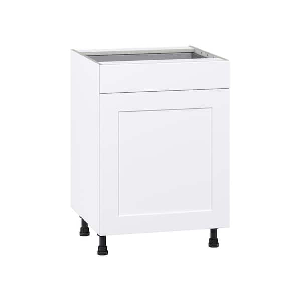 J COLLECTION Wallace Painted Warm White Shaker Assembled Base Kitchen ...