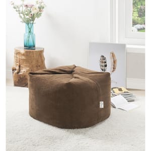 Magic Pouf Brown Microplush Bean Bag Chair Convertible Ottoman/Floor Pillow