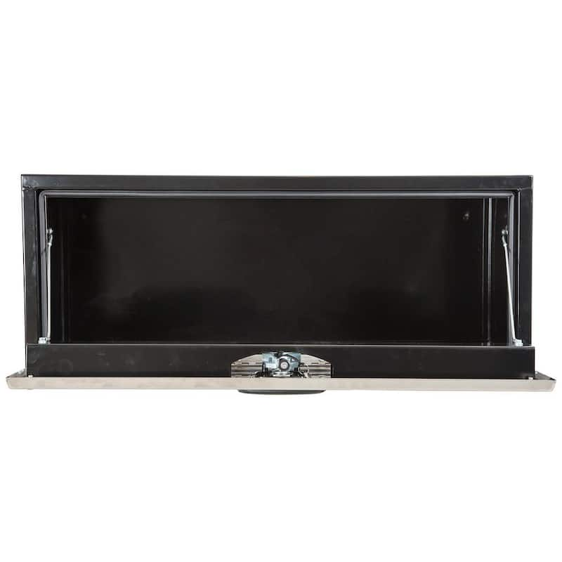 18 in. x 18 in. x 48 in. Gloss Black Steel Underbody Truck Tool Box with Stainless Steel Door