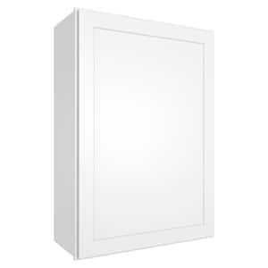Newport Shaker White Ready to Assemble Wall Cabinet with 1-Door 2-Shelves (18 in. W x 30 in. H x 12 in. D)
