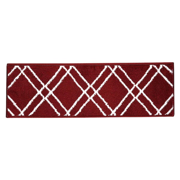 Vintage Collection Red 9 in. x 28 in. Polypropylene Stair Tread Cover (Set of 15)