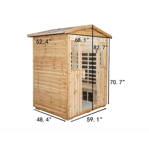 Tatayosi 4-Person Far Infrared Sauna Room with 8 Low EMF Heaters Sauna for, applicable indoors and outdoors