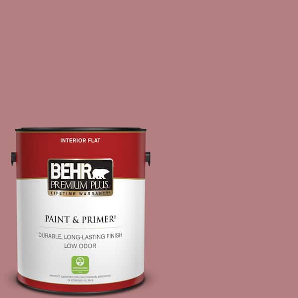 BEHR PREMIUM PLUS 1 gal. #T14-15 Minuet Rose Flat Low Odor Interior Paint & Primer
