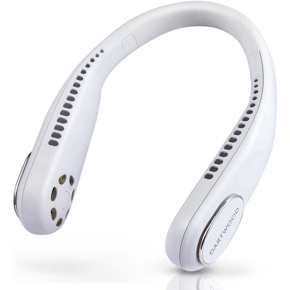 4.5 in. Bladeless Rechargeable Small Personal Neck Fan in White