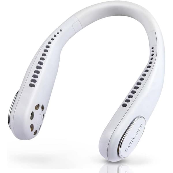 DARTWOOD 4.5 in. Bladeless Rechargeable Small Personal Neck Fan in White