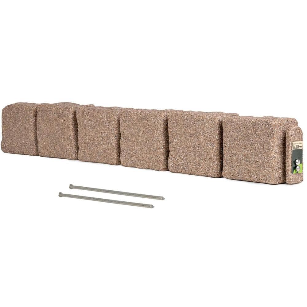48 in. L x 4 in. W x 6.5 in. H Faux Stone Brick Landscape Edging, Cobblestone , 1-Pack with 2 Spikes price history on PriceWatchPro
