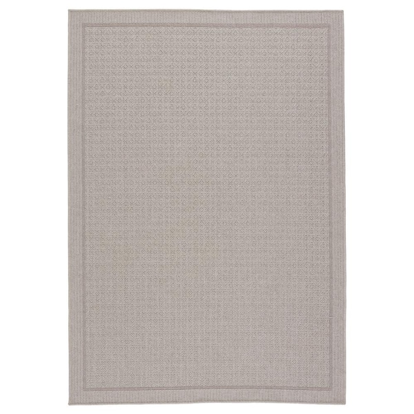 Jaipur Living Maeva Gray 5 ft. 3 in. x 7 ft. 6 in. Coastal Indoor/Outdoor Area Rug