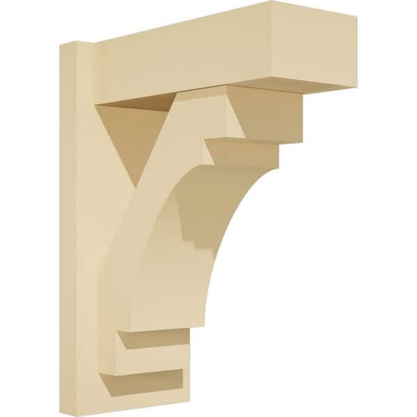 Ekena Millwork Merced 7 in. W x 18 in. H x 14 in. D Signature Urethane Polyurethane Outlooker with Block Ends